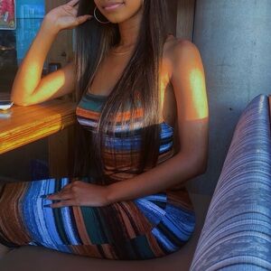 Chic Multicolor Striped Dress